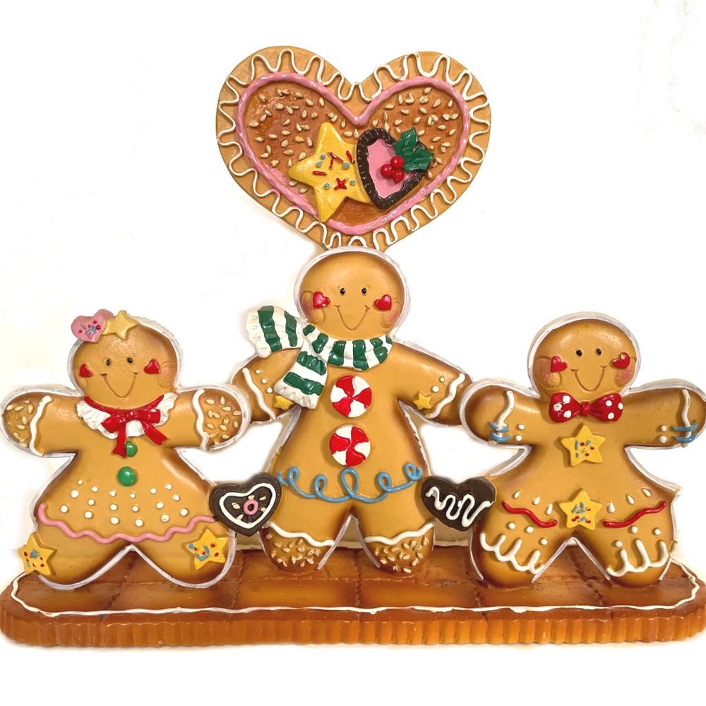 7.5IN TERRACOTTA ~GINGERBREAD HOLIDAY TRIO~ TABLETOP DECOR